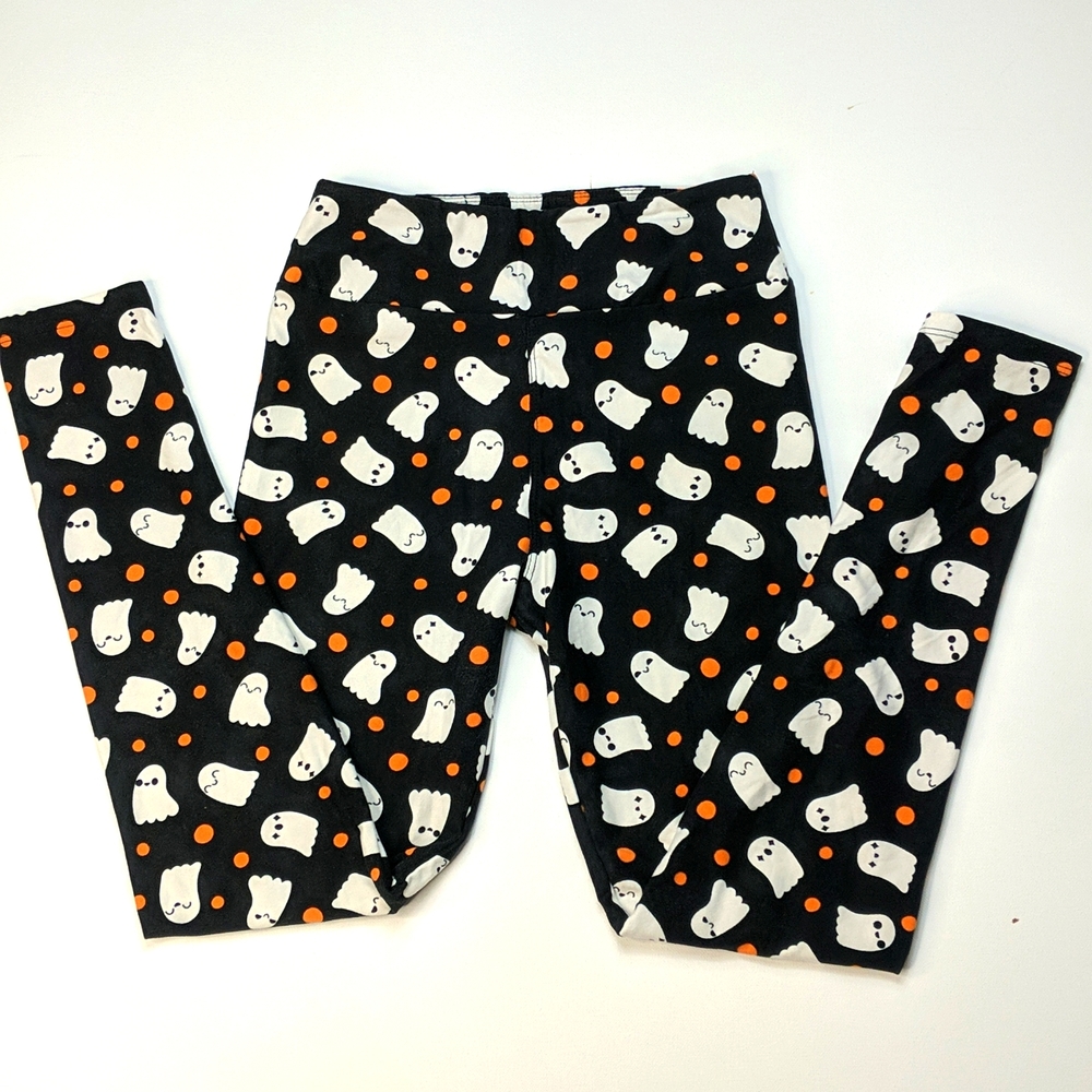 Tween Ghost Polkadot Halloween Leggings